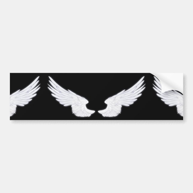 Falln White Angel Wings Autoaufkleber (Vorne)