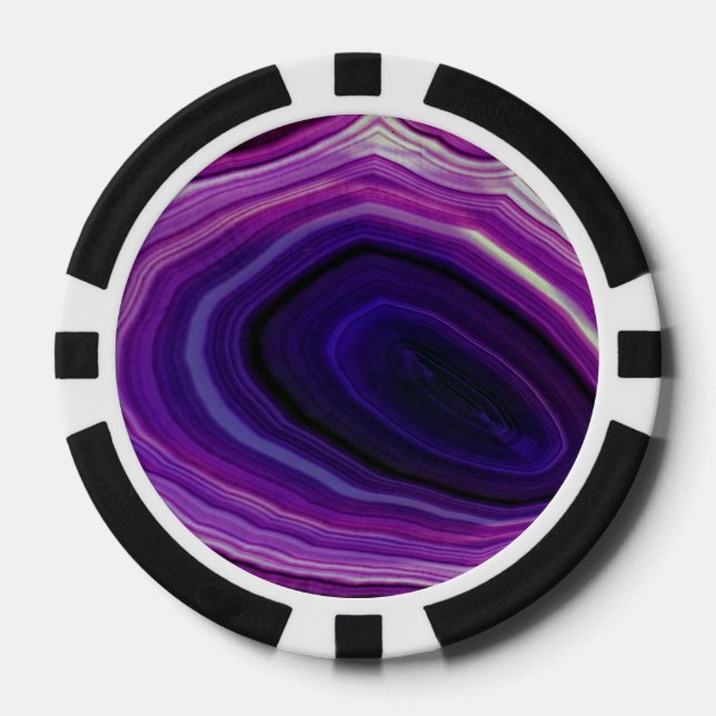 Falln Wirbelnde Lila Geode Pokerchips (Vorderseite)