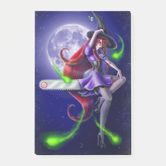 Falln Witchy PinUp Post-it Klebezettel (Vorderseite)