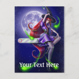 Falln Witchy PinUp Postkarte