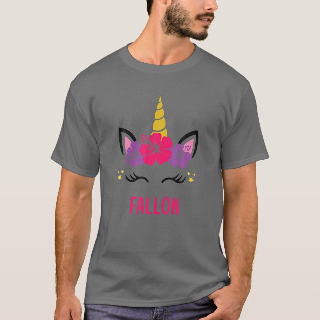 FALLON Personalisierte Einhornfront T-Shirt (Vorderseite)