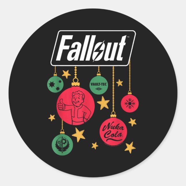 Fallout Logo Christmas Ornaments Video Game  Runder Aufkleber (Vorderseite)