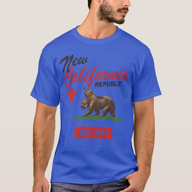 Fallout New California Republic Flag Est 2189 Vide T-Shirt (Vorderseite)