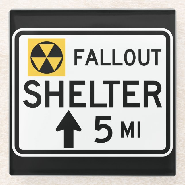 Fallout Shelter Sign Glasuntersetzer (Vorderseite)
