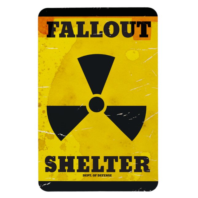 Fallout Shelter Vintage-Warnposter Magnet (Vertikal)