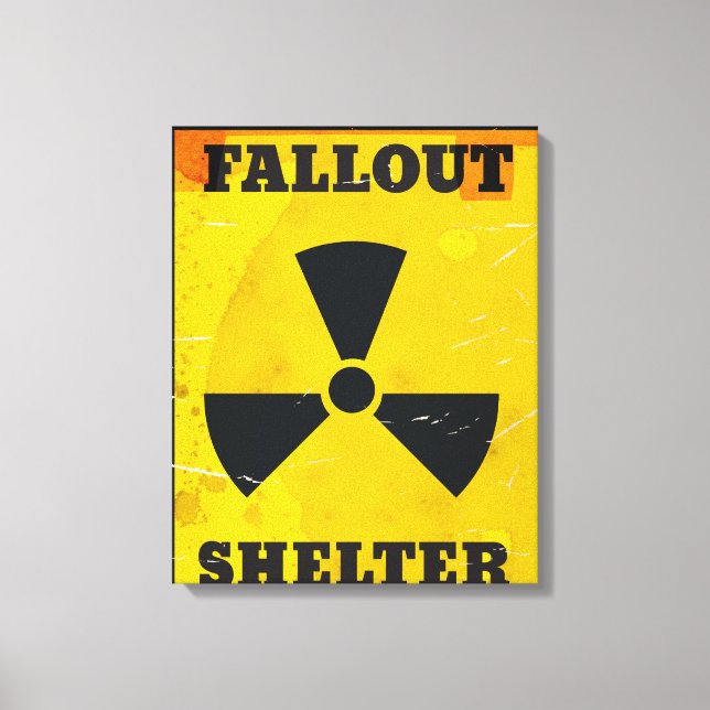 Fallout Shelter Vintages Warnposter Leinwanddruck (Vorderseite)