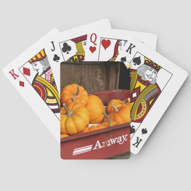 Fallpumpen im alten roten Wagen  Spielkarten (Rückseite)