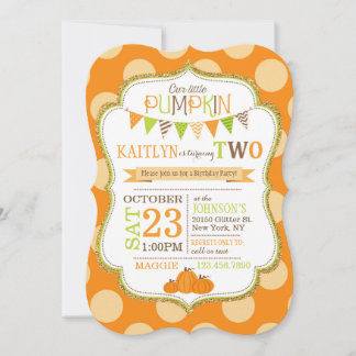 Fallpunkte und Pumpkins zum Geburtstag Einladung