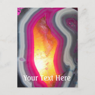 Fallrosa Geode Glow Postkarte