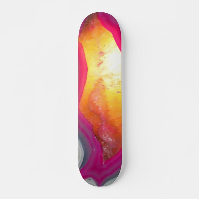 Fallrosa Geode Glow Skateboard (Vorne)