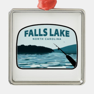 Falls Lake North Carolina Angelrute Ornament Aus Metall