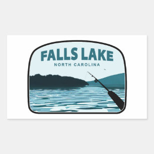 Falls Lake North Carolina Angelrute Rechteckiger Aufkleber