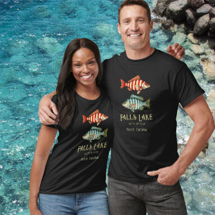 Falls Lake North Carolina nautische Fischbekleidun T-Shirt
