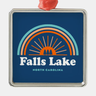 Falls Lake North Carolina Rainbow Ornament Aus Metall