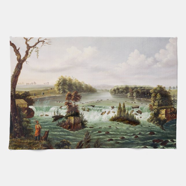 Falls of Saint Anthony by Henry Lewis Geschirrtuch (Horizontal)
