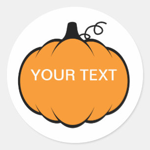 Fallsaison Pumpkin Zeichne benutzerdefinierten Tex Runder Aufkleber