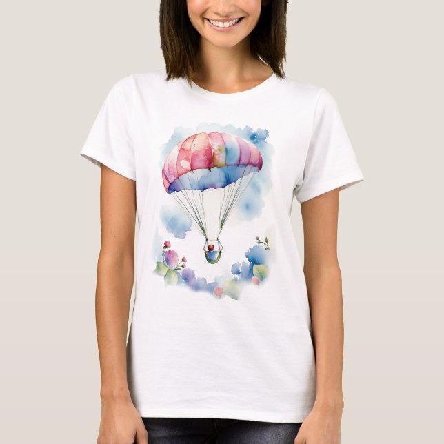 Fallschirm in den Wolken T-Shirt (Vorderseite)
