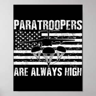 Fallschirmjäger, amerikanische Fahne US Army Soldi Poster
