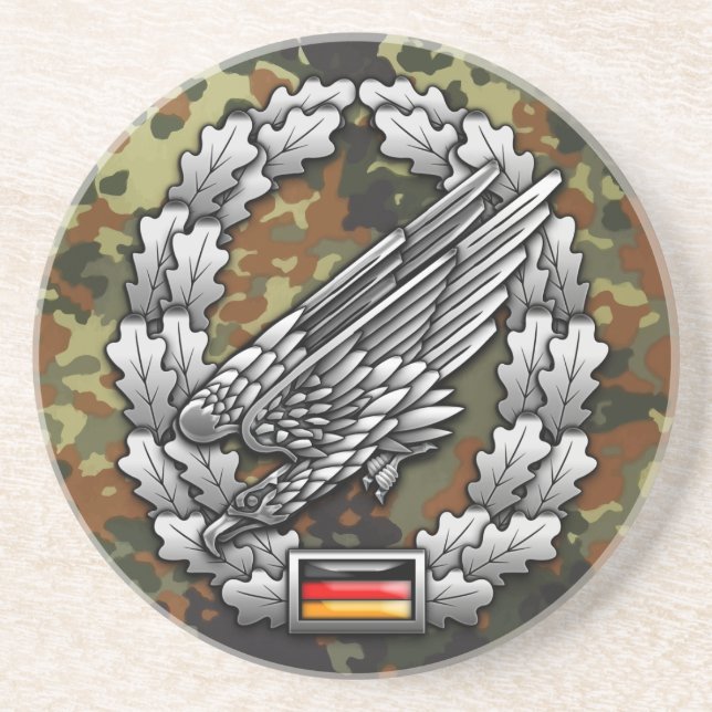 Fallschirmjägertruppe Barettab— Sandstein Untersetzer (Vorne)