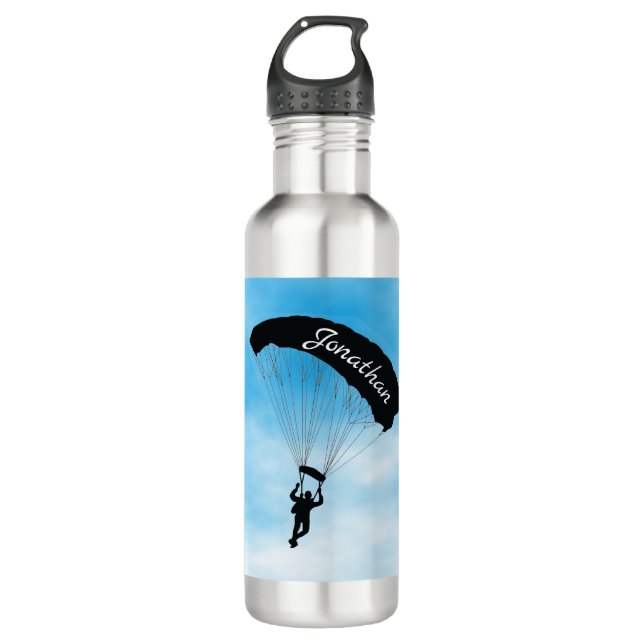 Fallschirmspringen Design Wasserflasche Edelstahlflasche (Vorderseite)