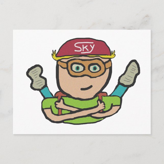 Fallschirmspringen Postkarte (Vorderseite)