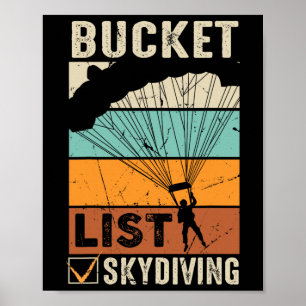 Fallschirmspringen Skydiver Instructor Bucket List Poster