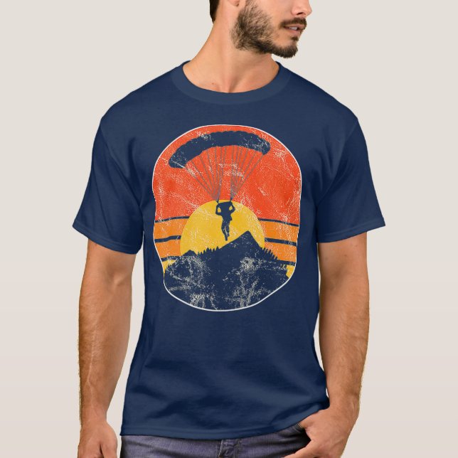 Fallschirmspringen Vintag Gleitschirmfliegen T-Shirt (Vorderseite)