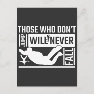 Fallschirmspringen wird Skydiver nie fallen Postkarte