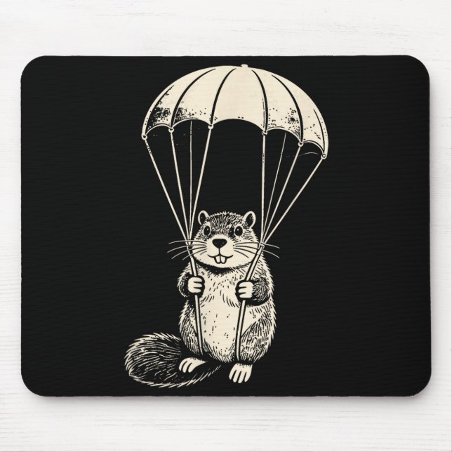 Fallschirmspringender Biber lustiger Fallschirmspr Mousepad (Vorne)