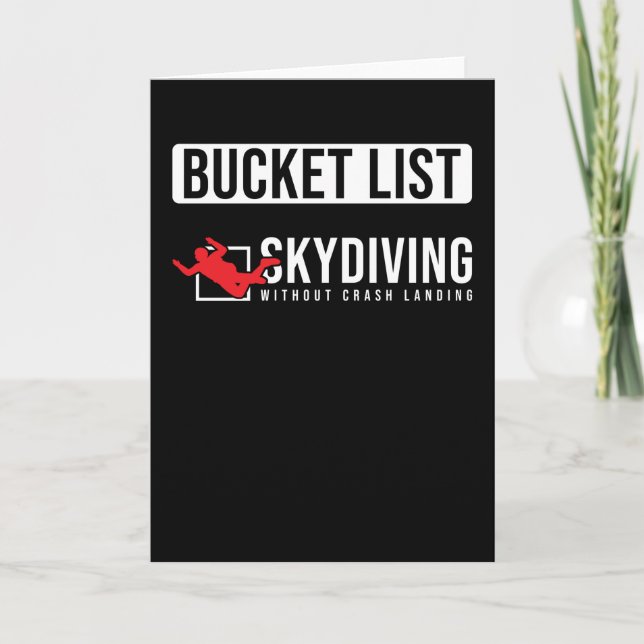 Fallschirmspringer Gift Bucket List Karte (Vorderseite)