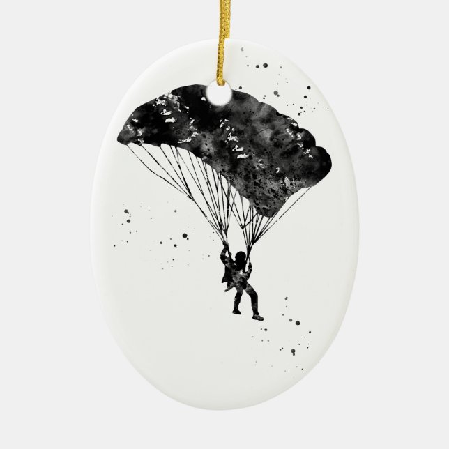 Fallschirmspringer Keramik Ornament (Vorne)