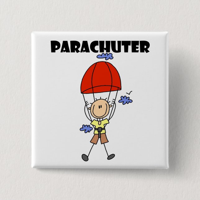 Fallschirmspringer T-Shirts und Geschenke Button (Vorderseite)