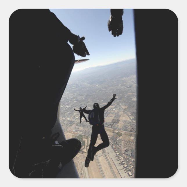 Fallschirmteam der US-Luftwaffe Quadratischer Aufkleber (Vorderseite)