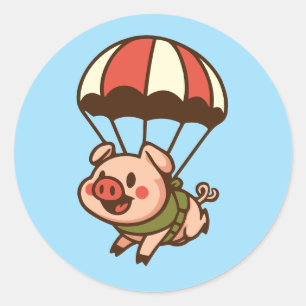 Fallschwein Runder Aufkleber