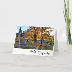 Fallszene im Friedhof / Zuckerapfel / Beileid Karte