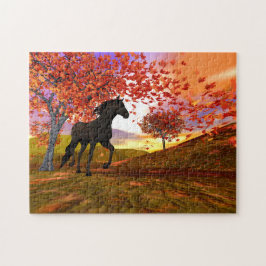 Fallszene und Pferd