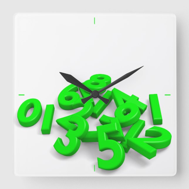 Fallzahlen Wall-Uhr Quadratische Wanduhr (Vorderseite)