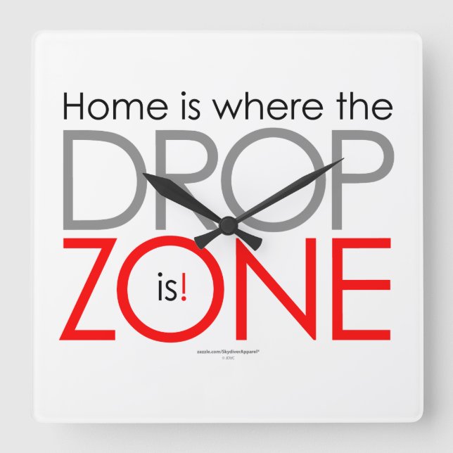 Fallzone für Skydiving Quadratische Wanduhr (Vorderseite)