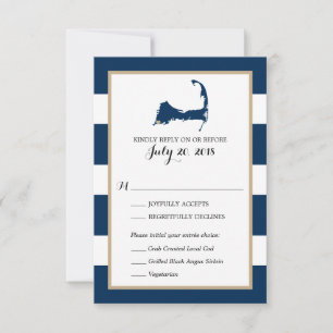 Falmouth Cape Cod avec coeur   Menu Mariage RSVP