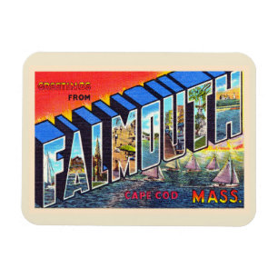 Falmouth Cape Cod Massachusetts Vintage Postkarte Magnet