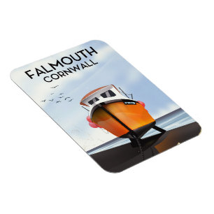 Falmouth Cornwall Reiseposter für Fischereifahrzeu Magnet