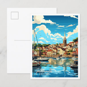 Falmouth England Vintage Illustration Postkarte