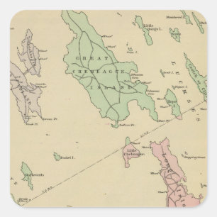Falmouth Foreside, angrenzende Inseln, Casco Bay Quadratischer Aufkleber