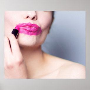Falsch angewendetes Lippenstiftplakat 1 Poster