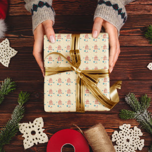 Falsche 3D-Schneeflockentypografie Weihnachten Geschenkpapier