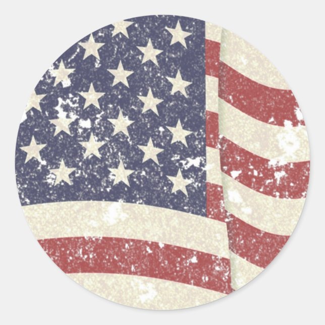 Falsche amerikanische Flagge Runder Aufkleber (Vorderseite)
