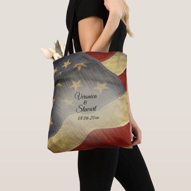 Falsche amerikanische Flagge Tasche (Von Nahem)