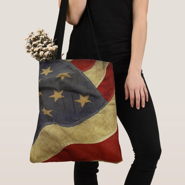 Falsche amerikanische Flagge Tasche (Von Nahem)