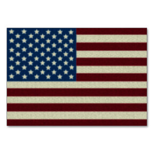 Falsche amerikanische Flagge Tischnummer