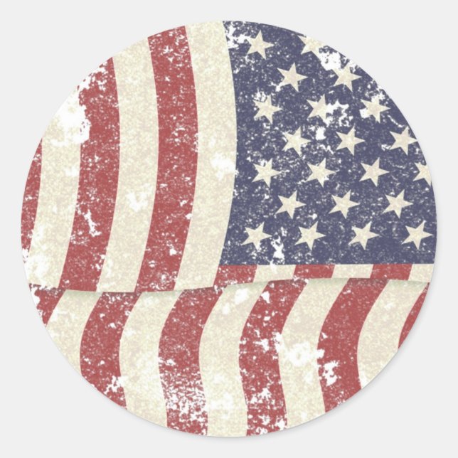Falsche amerikanische Flagge - vertikal Runder Aufkleber (Vorderseite)